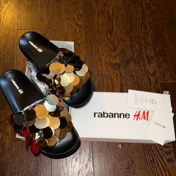 Rabanne X H&M Gold Disc Slides 40/41 (9) - Picture 3 of 10
